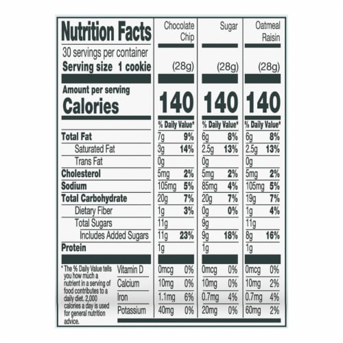 Bakery Fresh Variety Pack Cookies Perspective: back