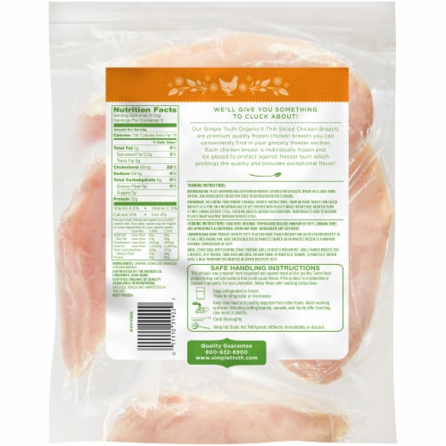 Simple Truth Organic® Boneless & Skinless Frozen Organic Chicken Breast Thin Sliced Perspective: back