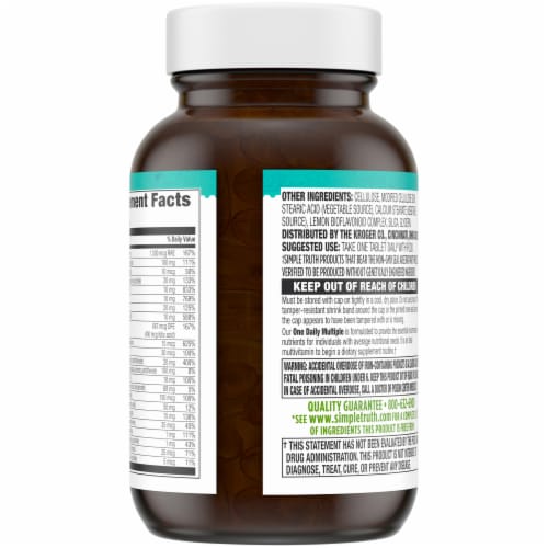Simple Truth® Easy-To-Swallow One Daily Multiple Vitamin Tablets Perspective: back