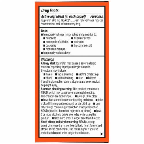 Kroger® Ibuprofen Coated Caplets Perspective: back