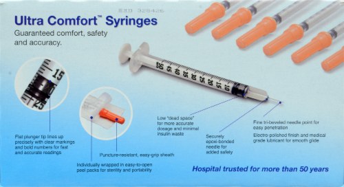 Kroger® Ultra Comfort 30g .5cc Insulin Syringes Perspective: back