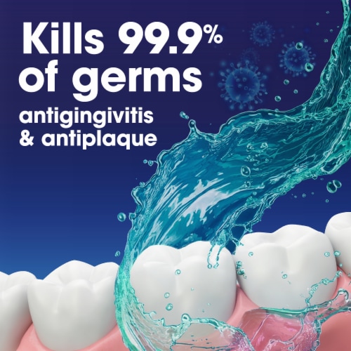 Kroger® Antiseptic Mouthwash Blue Mint with Gingivitis + Plaque Control Perspective: back