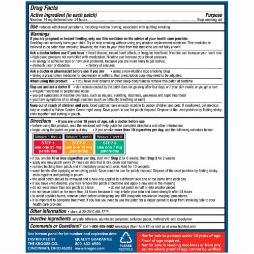 Kroger® Step 2 Stop Smoking Aid Nicotine Transdermal System Patches Perspective: back