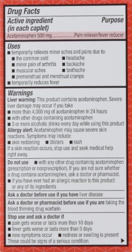 Kroger® Extra Strength Acetaminophen Caplets 500mg Perspective: back