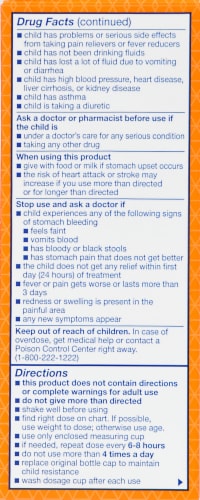 Kroger® Children's Ibuprofen Bubble Gum Flavor Oral Suspension Perspective: back