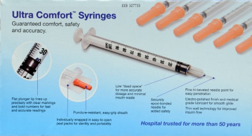 Kroger® Ultra Comfort Short Needle Insulin Syringes Perspective: back