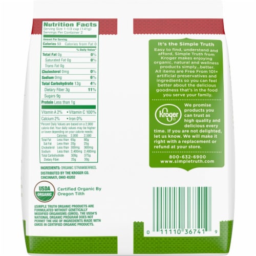 Simple Truth Organic® Frozen Whole Strawberries Perspective: back