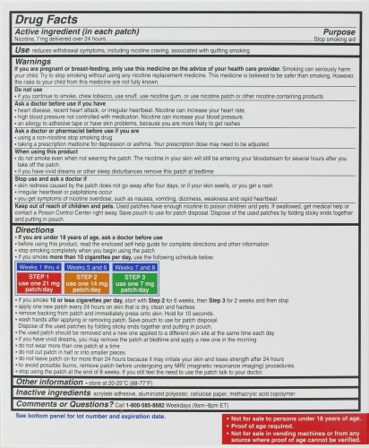 Kroger® Nicotine Transdermal System Patches Step 3 Perspective: back