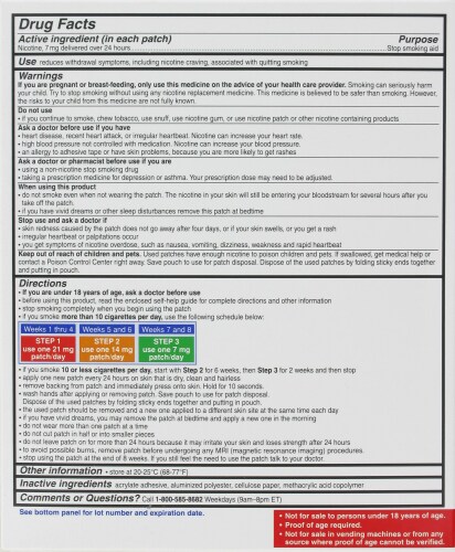 Kroger® Nicotine Transdermal System Patches Step 3 Perspective: back