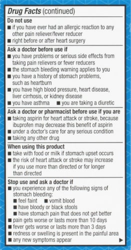 Kroger® Ibuprofen 200 mg Pain Reliever Coated Caplets Perspective: back