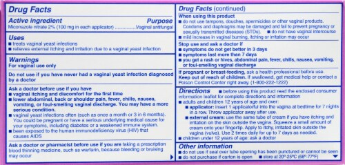 Kroger® 7 Day Yeast Infection Miconazole Cream with Applicators Perspective: back