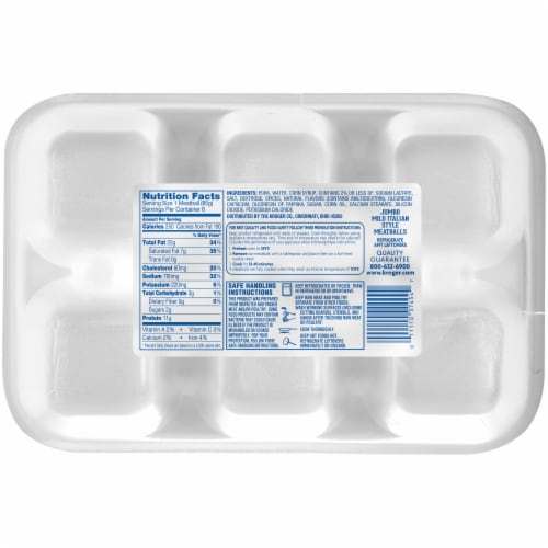 Kroger® Jumbo Mild Italian Style Meatballs Perspective: back