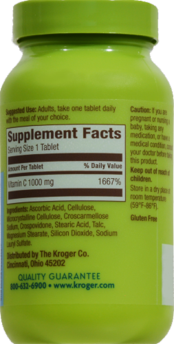 Kroger® Vitamin C Tablets 1000mg Perspective: back