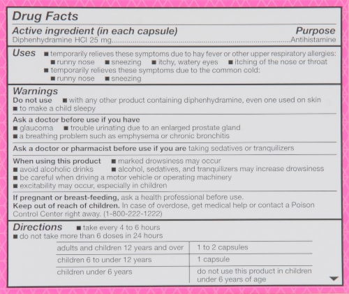 Kroger® Allergy Capsules Perspective: back