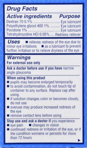 Kroger® Advanced Relief Eye Drops Perspective: back