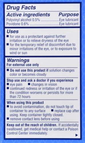 Kroger® Artificial Tears Eye Drops Perspective: back