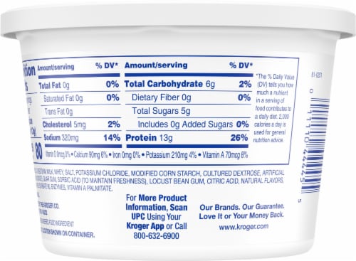 Kroger® Fat Free Small Curd Cottage Cheese Perspective: back