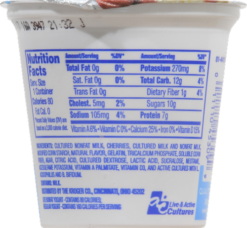 Kroger®  Lite Cherry Cheesecake Yogurt Perspective: back