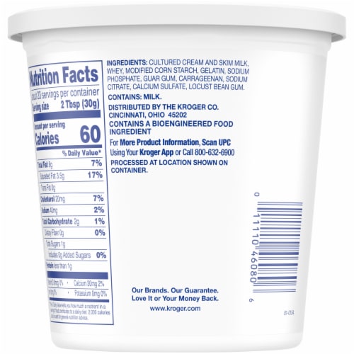 Kroger® Original Sour Cream Perspective: back