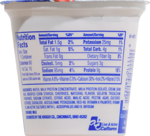 Kroger® CarbMaster™ Cherry Yogurt Perspective: back