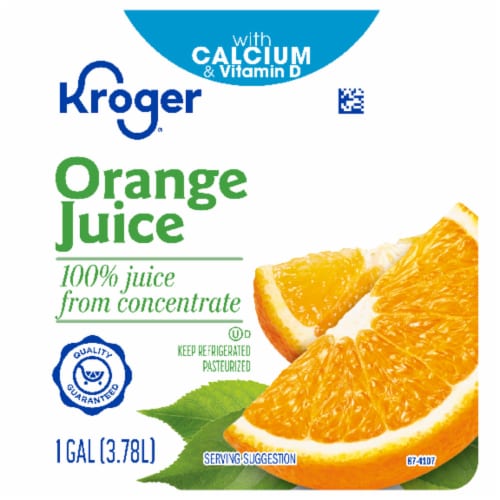 Kroger® 100% Orange Juice From Concentrate With Calcium Vitamins C & D Perspective: back