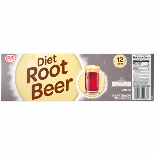 Kroger Big K® Diet Root Beer Soda Can Perspective: back