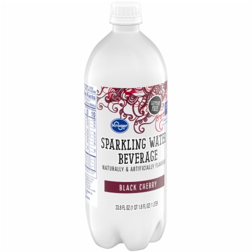 Kroger® Black Cherry Flavored Sparkling Bottled Water Perspective: back