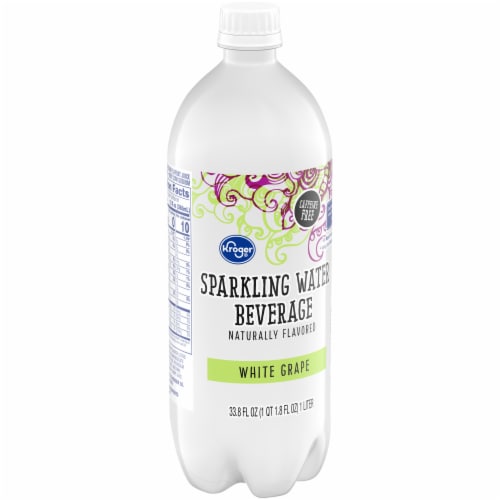 Kroger® White Grape Flavored Sparkling Bottled Water Perspective: back