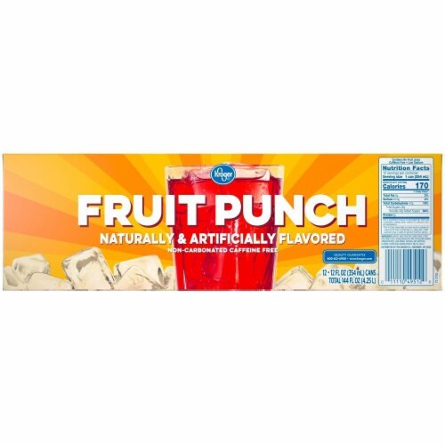 Kroger® Non-Carbonated Fruit Punch Soda Can Perspective: back