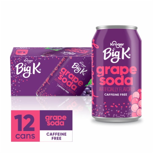 Big K® Grape Caffeine Free Soda Cans Perspective: back