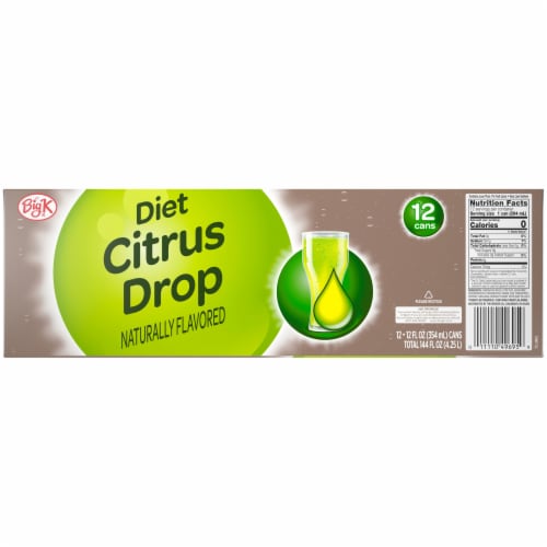 Kroger Big K® Diet Citrus Drop Soda Can Perspective: back