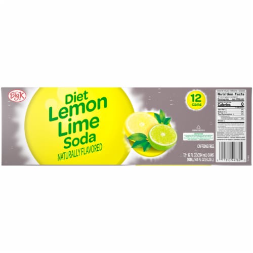 Kroger Big K® Diet Lemon Lime Soda Can Perspective: back