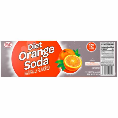 Kroger Big K® Diet Orange Soda Can Perspective: back