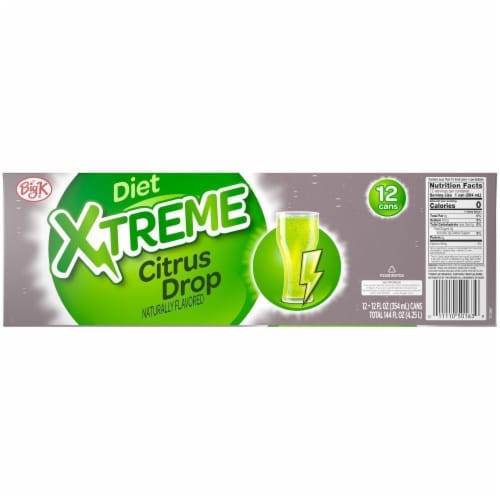 Kroger Big K® Diet Xtreme Citrus Drop Soda Can Perspective: back