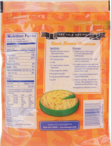 Kroger® Finely Shredded Mild Cheddar Cheese Perspective: back