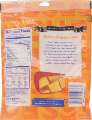 Kroger® Sharp Cheddar Cheese Cubes Perspective: back