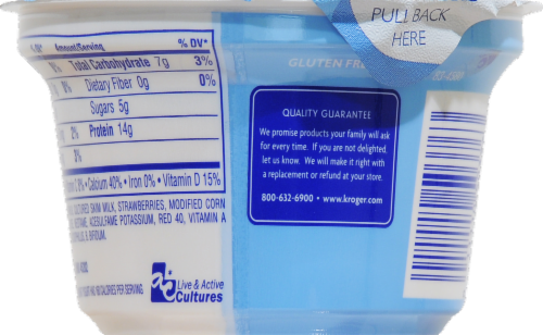 Kroger®  Strawberry Grade A Lite Nonfat Greek Yogurt Perspective: back