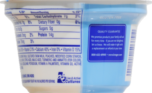 Kroger® Lite Peach Greek Nonfat Yogurt Perspective: back
