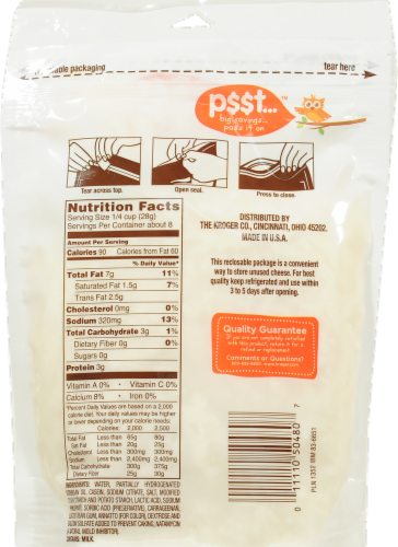 P$$t... Imitation Shredded Mozzarella Cheese Perspective: back