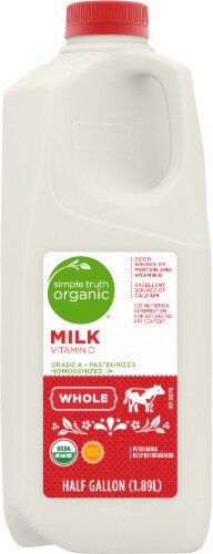 Simple Truth Organic® Vitamin D Whole Milk Half Gallon Perspective: back