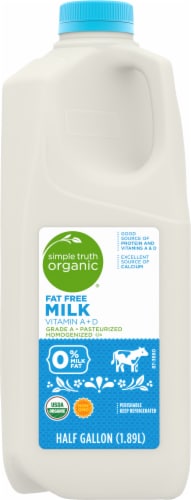 Simple Truth Organic® Skim Fat Free Milk Half Gallon Perspective: back