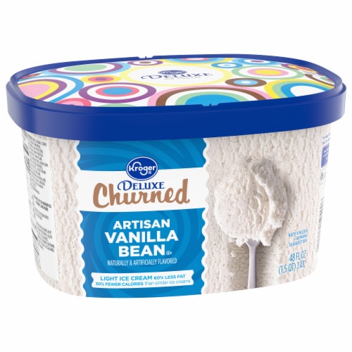 Kroger® Deluxe Churned Artisan Vanilla Bean Light Ice Cream Tub Perspective: back