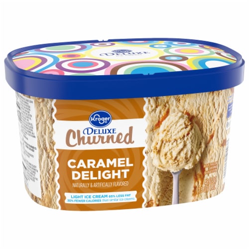 Kroger® Deluxe Churned Caramel Delight Light Ice Cream Tub Perspective: back