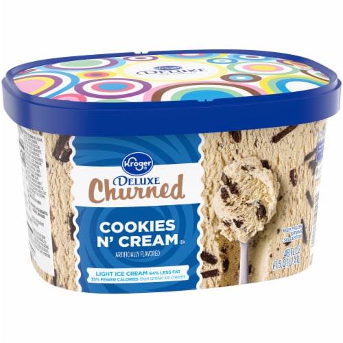 Kroger® Deluxe Churned Cookies and Cream Light Ice Cream Tub Perspective: back