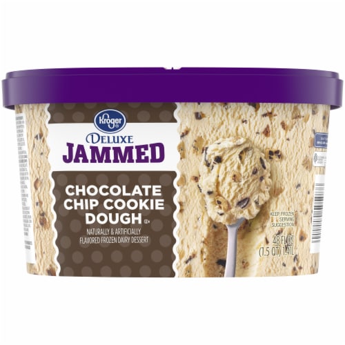 Kroger® Jammed Chocolate Chip Cookie Dough Ice Cream Tub Perspective: back