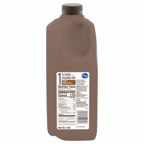 Kroger 1% Lowfat Chocolate Milk Half Gallon Perspective: back