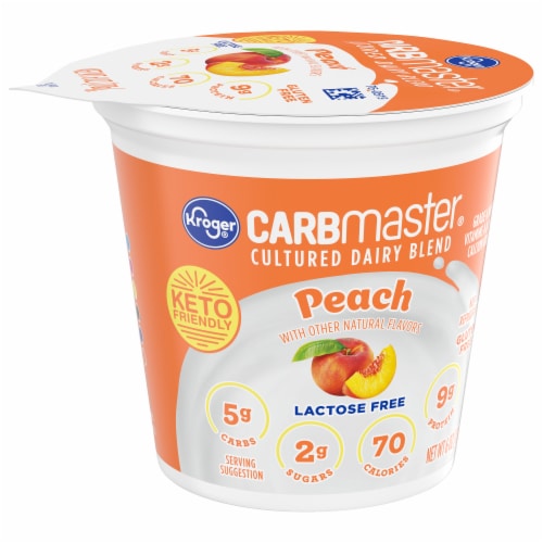 Kroger Carbmaster Peach Lowfat Yogurt Cup Perspective: back