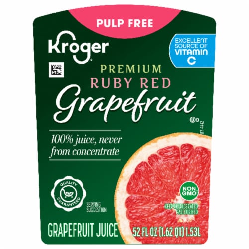 Kroger Ruby Red Pulp-Free 100% Grapefruit Juice Perspective: back