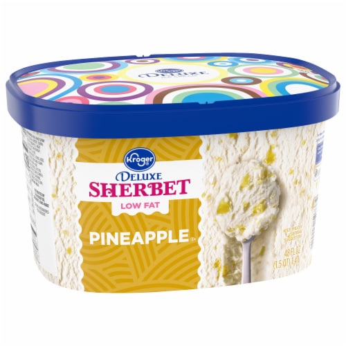 Kroger® Deluxe Low Fat Pineapple Sherbet Tub Perspective: back