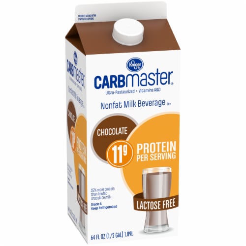 Kroger® CARBmaster® Lactose Free Non-Fat Chocolate Milk Beverage Half Gallon Perspective: back